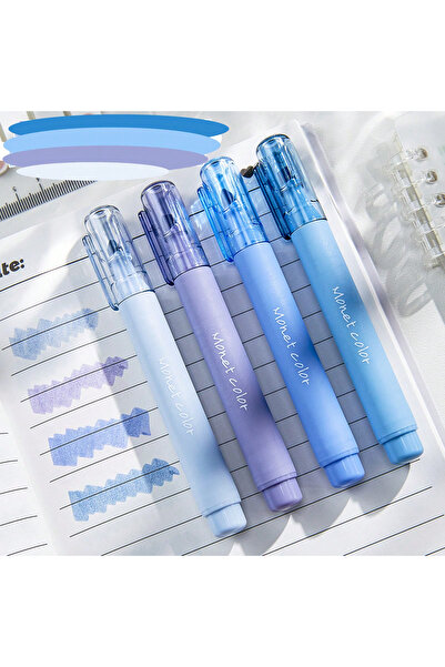 Choice Blue 4pcs Pastel Highlighters Set, Large Capacity No Bleed Soft Color ...