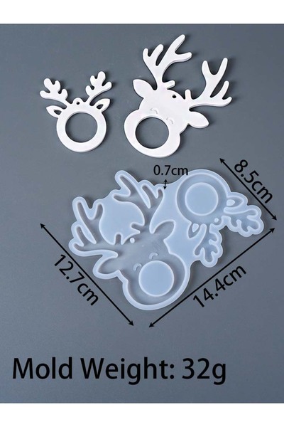 Choice mold DIY Elk Pendant Silicone Mold Christmas Reindeer Christmas Tree O...