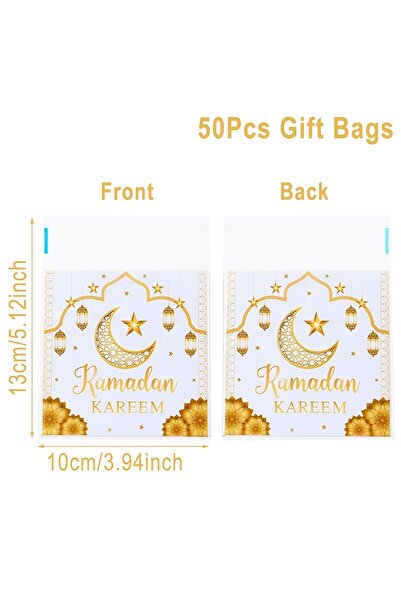 Choice Z0349-01 50/100Pcs Eid Mubarak Candy Cookie Bag Plastic Moon Star Gift...