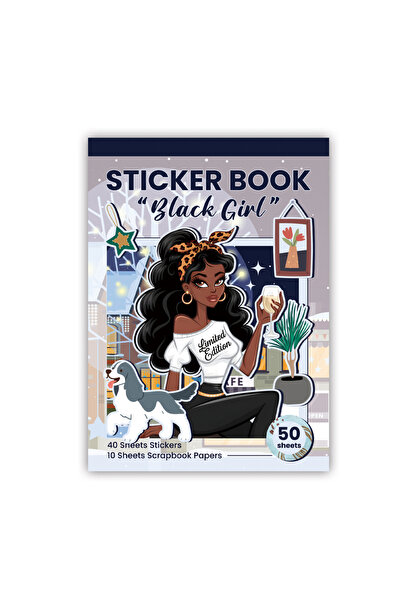 Choice Black Girl Book-1 50 Sheets Black Girl Decal Stickers Book For Planner...