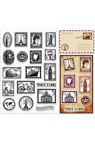 Choice طابع بريدي شفاف عتيق من السيليكون، رقم الموديل AECH09-05304، مثالي للس...