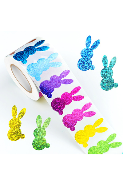 Choice مجموعة متعددة من 500 قطعة من ملصقات أرنب عيد الفصح - ملصقات أرنب ملونة...