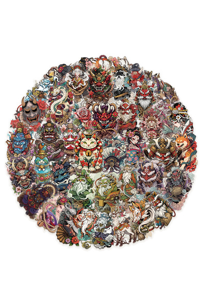 Choice 50pcs 50Pcs Transparent Japanese Tattoo Art Stickers - Waterproof PET ...