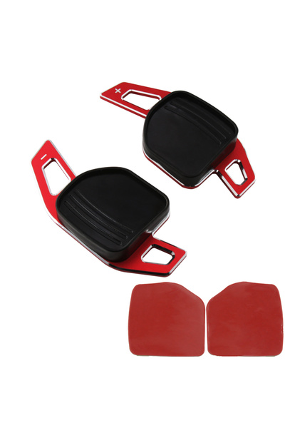 Choice ملصقات تمديد مقابض تغيير السرعة DSG لعجلة قيادة السيارة باللون الأحمر ...