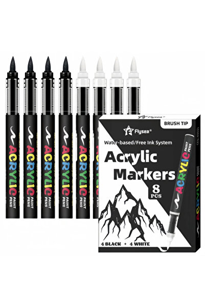 Choice 4Black4White Acrylic Paint Pens, Automatic Ink Control System,Soft Bru...