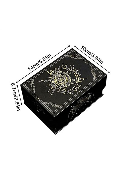 Choice صندوق تخزين بطاقات التارو بغطاء مغناطيسي أسود، منظم تخزين محمول وخفيف ...