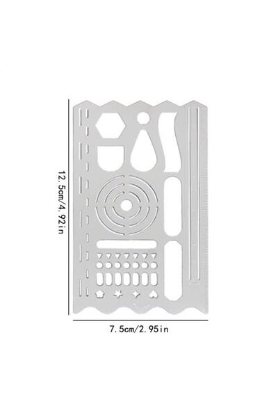 Choice مجموعة مسطرة استنسل متعددة الوظائف للرسم، مصنوعة من الفولاذ المقاوم لل...