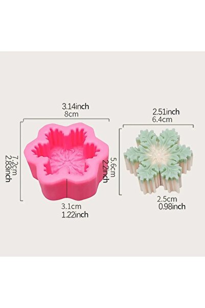 Choice قالب سيليكون وردي على شكل ندفة ثلجية لعيد الميلاد، قالب لتزيين الشموع ...