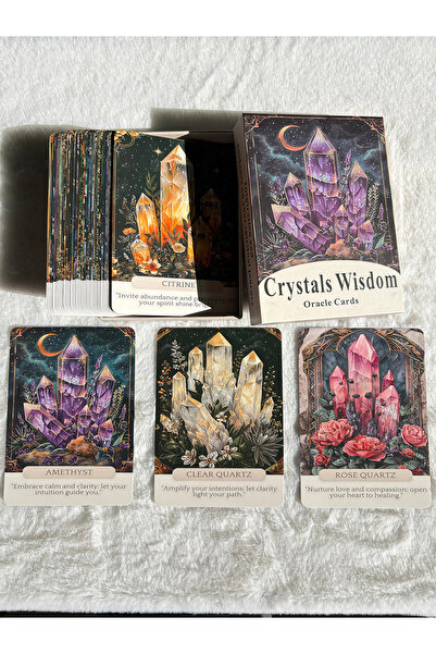 Choice بطاقات أوراكل حكمة الكريستال A657، مجموعة تاروت الكريستال، 44 بطاقة جم...