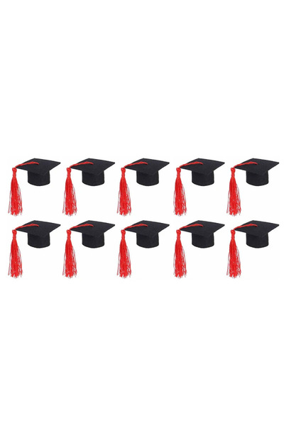 Choice ١٠ قطع حمراء، ١٠ قطع من زينة زجاجات صغيرة، قبعة تزيين إبداعية للكب كيك...