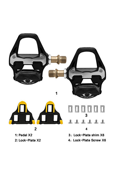 Choice black Road Bike Pedal Nylon Bicycle Locking pedals Cycling Bearing Cle...