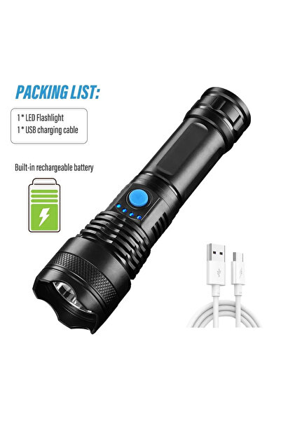 Choice X71 High Power Led Flashlight Rechargeable Camping Torch ABS Material ...