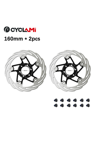 Choice قرص فرامل دراجة CYCLAMI بستة مسامير، قطعتان، مقاس 160 مم، هيدروليكي عا...