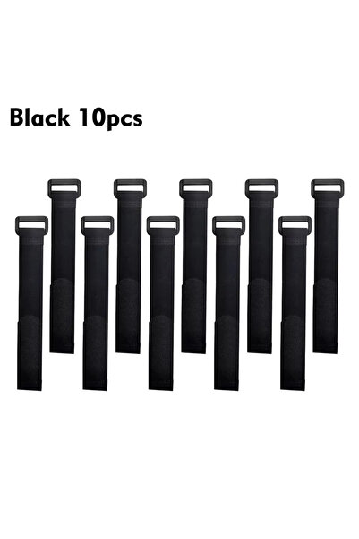 Choice5 10 قطع من أربطة الفيلكرو السوداء، عرض 20 مم، مصنوعة من النايلون، قابل...