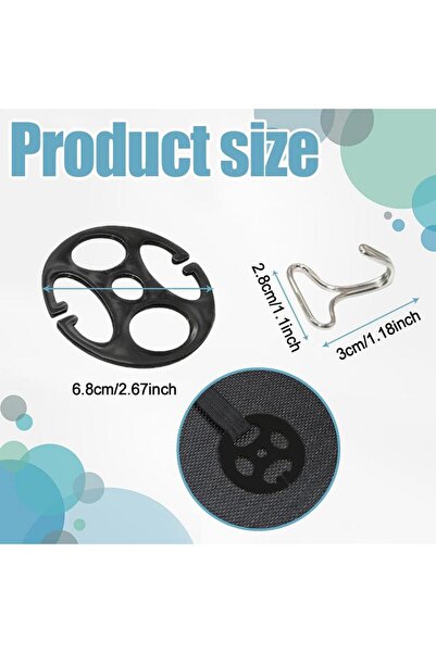 Choice مجموعة من 12 قطعة من مشابك تثبيت أغطية مقاعد السيارات باللون الأسود، م...