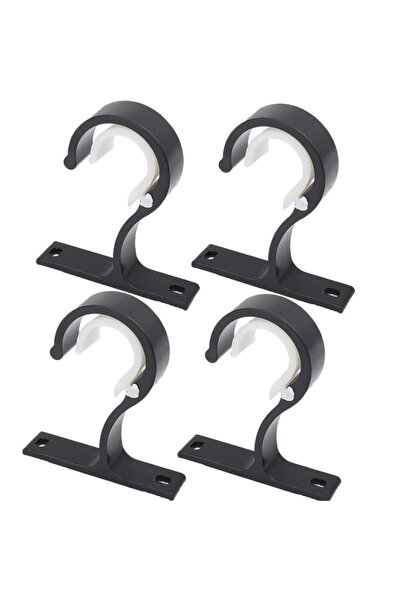 Choice 2pcs black 1-4pcs Curtain Rods Bracket Hanger Hook with Crossbar Fixin...