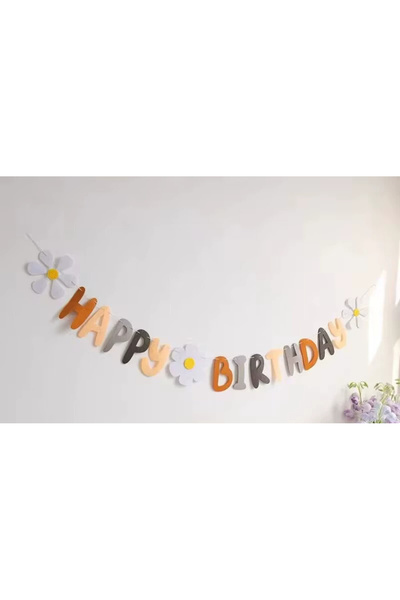 Choice C Birthday Party Banner, Flower Tassels, for Home Room Decoration, Chi...