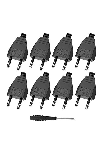 Choice مجموعة من 8 قطع من المقابس الكهربائية الأوروبية السوداء، 4/8 قطع، قابل...