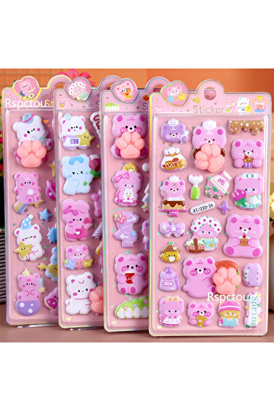 Choice 4 قطع من ملصقات مؤخرة على شكل دب وردي كرتوني لطيف، لعبة مرحة ومبتكرة ل...