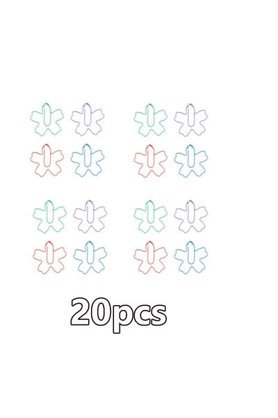 Choice 20pcs 20PCS Macaron cherry blossom-shaped paper clips - Creative stati...