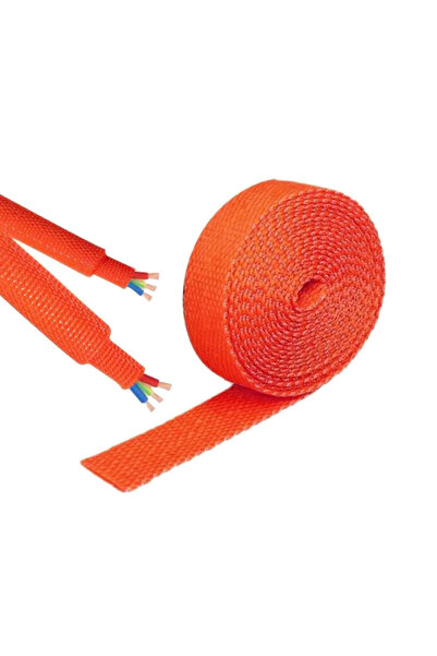 Choice غلاف كابل مضفر من مادة PET برتقالية اللون، بطول 2 متر وقطر 10 مم، قابل...