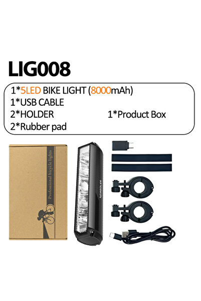 Choice مصباح دراجة LIG008 4/8 LED أمامي عالي الإضاءة، مزود ببطارية 10000 مللي...