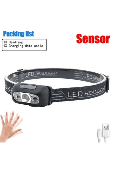 XIWANGFIRE مصباح أمامي LED مطور بتقنية الحث، مزود بمستشعر موجة شعاع واسع، مع ...