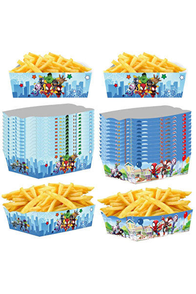 Choice 12 علبة ورقية فرنسية مزينة برسومات سبايدرمان، مثالية لتقديم الطعام، وع...