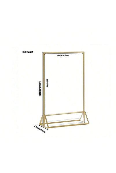 Choice1 4 قطع من حوامل اللافتات الأكريليكية الشفافة الذهبية ذات الحواف الذهبي...