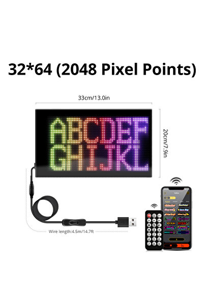 Choice لوحة رسائل LED، 32×64 مصباح LED، 20×33 سم، لوحة إعلانية مرنة للسيارة، ...