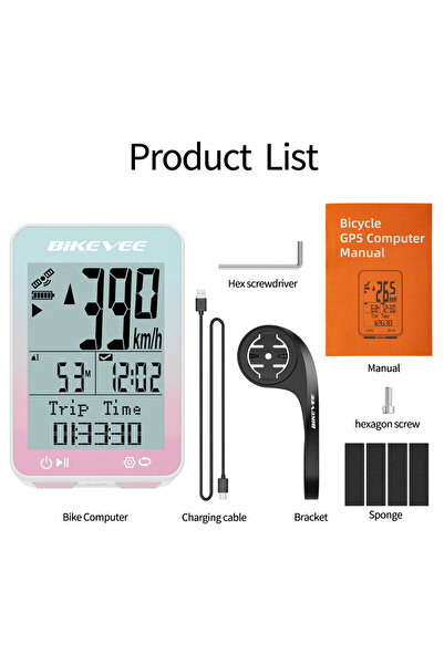 Choice1 BKV-3109G-B GPS Bicycle Speedometer Wireless Cycling Computer Multifu...