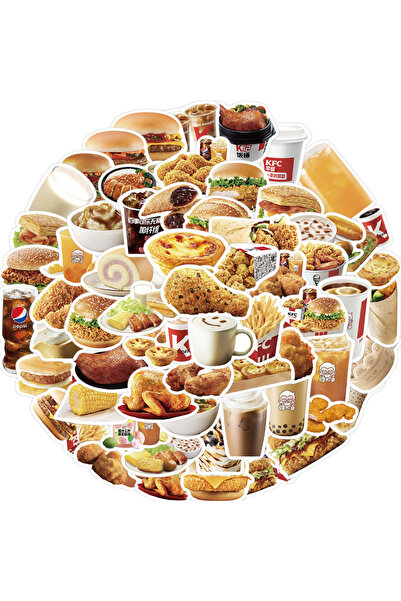 Choice 64 قطعة ملصقات طعام KFC للدجاج المقلي والهامبرغر للابتوب وحافظة الهاتف...