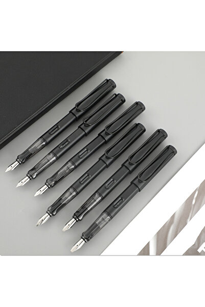 Choice مجموعة أقلام خط عربي مسطحة سوداء، 6 قطع، برؤوس مسطحة، مقاسات من 0.7 مم...