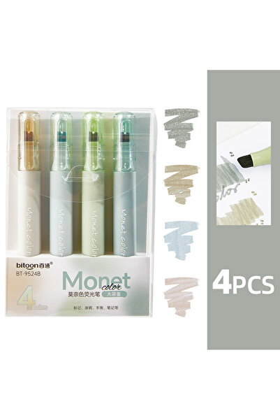 Choice Green 4pcs Pastel Highlighters Set, Large Capacity No Bleed Soft Color...