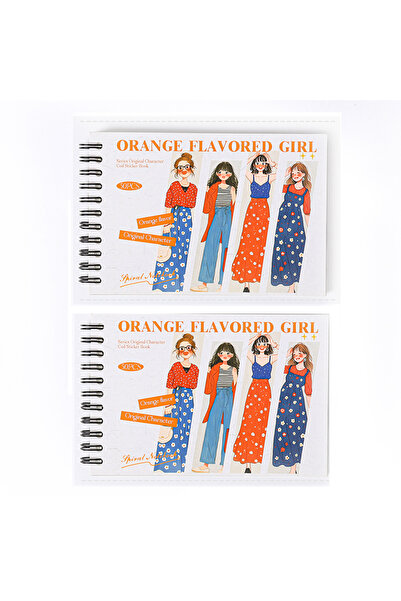 Choice 2 PACKS Journal GO 50pcs Orange Flavor Girl Kawaii Character Collage S...