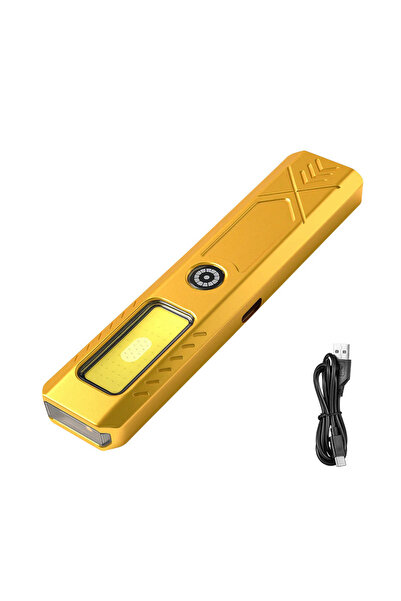 Choice مصباح يدوي LED خارجي ذهبي اللون، قطعة واحدة، 550 لومن، مصباح صغير محمو...