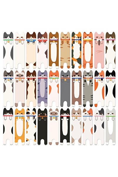 Choice 30 قطعة من فواصل الكتب على شكل قطط كرتونية، مناسبة للطلاب الذين يقرؤون...