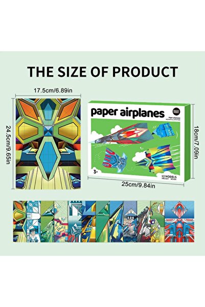 Choice As Show Paper Airplane Colorful Toys with 12 Patterns Creative Plane P...