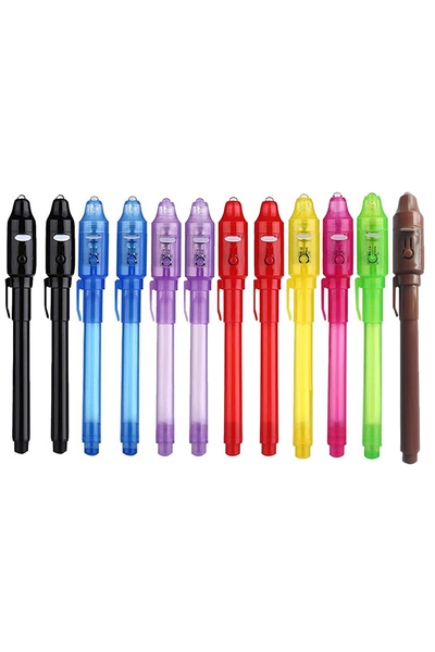 Choice 12pcs Mix Color UV Light Invisible Ink Spy Pen 4-12pcs Magic Marker fo...