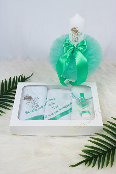 GoVo Kids Set complet trusou botez cu lumânare, Inger "Cu mult drag de la nas...