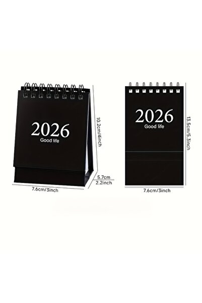 Choice تقويم مكتبي صغير أسود اللون، بحجم الجيب، من يناير 2026 إلى يوليو 2027،...