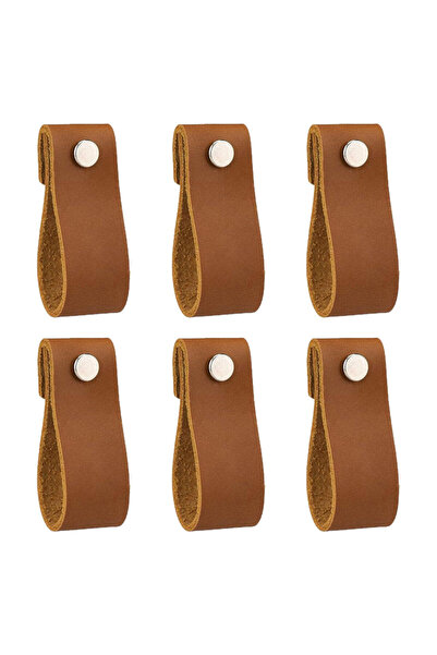 Choice 6PCS-Lot Leather Drawer Pulls - 6PCS Leather Dresser Knobs,Handmade Pu...