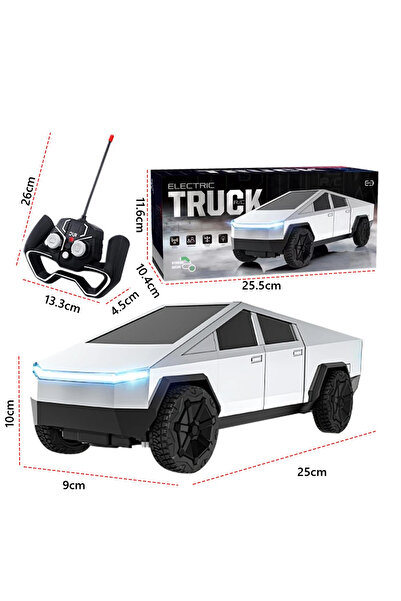 Choice سيارة تسلا سايبرتراك فضية اللون تعمل بالتحكم عن بعد، لعبة قابلة لإعادة...