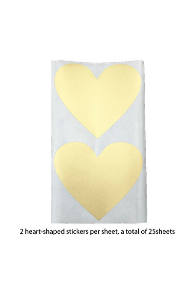 Choice1 ٢٥ ورقة، ٥٠ قلبًا، جديد، ٥ سم × ٥ سم، ٥٠ قطعة، ملصقات ذهبية لاصقة على...