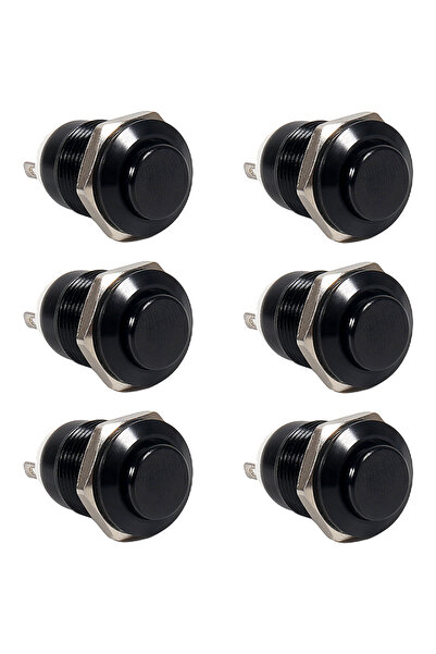 Choice 6 قطع من مفاتيح الضغط اللحظية مقاس 12 مم، رأس دائري مرتفع (تشغيل) - إي...