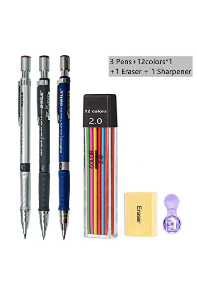 Choice مجموعة أقلام تلوين، مجموعة أقلام رصاص ميكانيكية 2.0 مم مع عبوة إعادة ت...