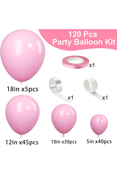 Choice مجموعة بالونات لاتكس وردية اللون مكونة من 120 قطعة، مناسبة لحفلات أعيا...