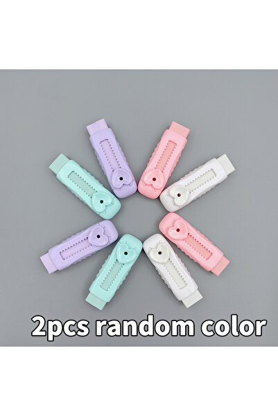Choice 2P Adorable Macaron-Colored Heart-Shaped Eraser Durable ABS Material P...