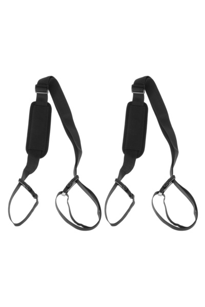 Choice أحزمة حمل كرسي الشاطئ، سوداء، قطعتان أو نصف قطعة، 21×7 سم، قابلة للتعد...