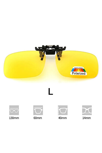 Choice Yellow L x1Pcs Polarized Sunglasses Clips Glasses Clip Driving Night V...
